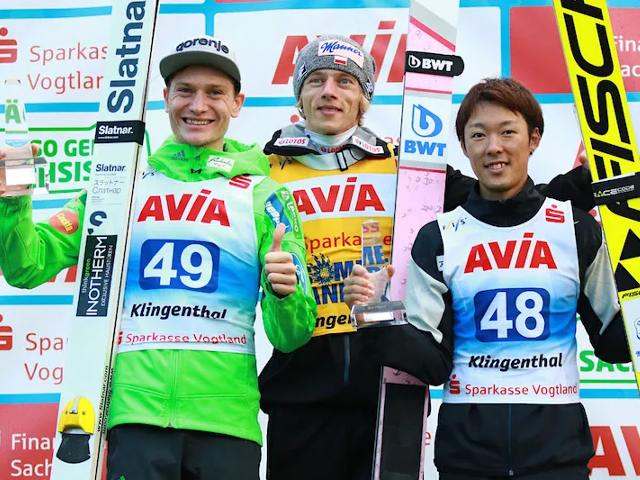 Anze Lanisek, Dawid Kubacki i Junshiro Kobayashi